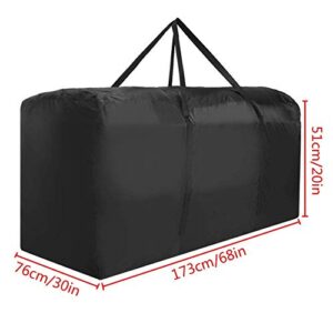 Patio Waterproof Extra Large Protective Zippered Outdoor Cushion Furniture Storage Bag with Handles, 68in L x 30in W x 20in H (1 Pack)
