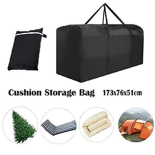 Patio Waterproof Extra Large Protective Zippered Outdoor Cushion Furniture Storage Bag with Handles, 68in L x 30in W x 20in H (1 Pack)