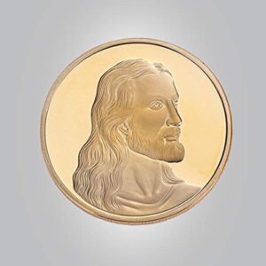 VORCOOL Jesus Commemorative Coin Collection Christ Religion Souvenir Challenge Coin Religious Badge for Easter Party Favor Home Decoration Golden