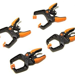 WEN CLH151 Quick-Release Ratcheting Hand Clamps with 1.5-Inch Jaw Opening and 1.5-Inch Throat, 4 Pack