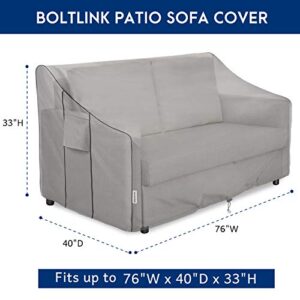 BOLTLINK Outdoor Patio Furniture Covers Waterproof ,Durable 3-Seater Sofa Cover Fits up to 76W x 40D x 33H inches