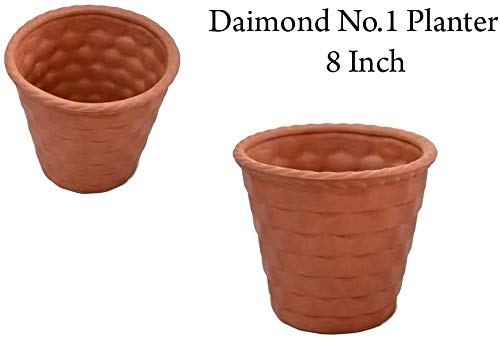 Artisansorissa 8 inch Diamond Shape Planter Terracotta Clay pots with Drain Hole Unglazed Bonsai Planter for Cacuts/Succulent Plants for Indoor/Outdoor