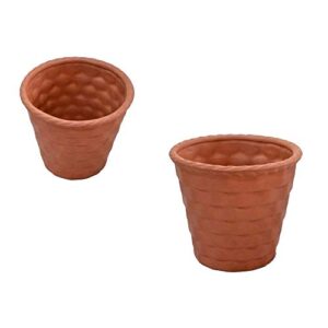 artisansorissa 8 inch diamond shape planter terracotta clay pots with drain hole unglazed bonsai planter for cacuts/succulent plants for indoor/outdoor
