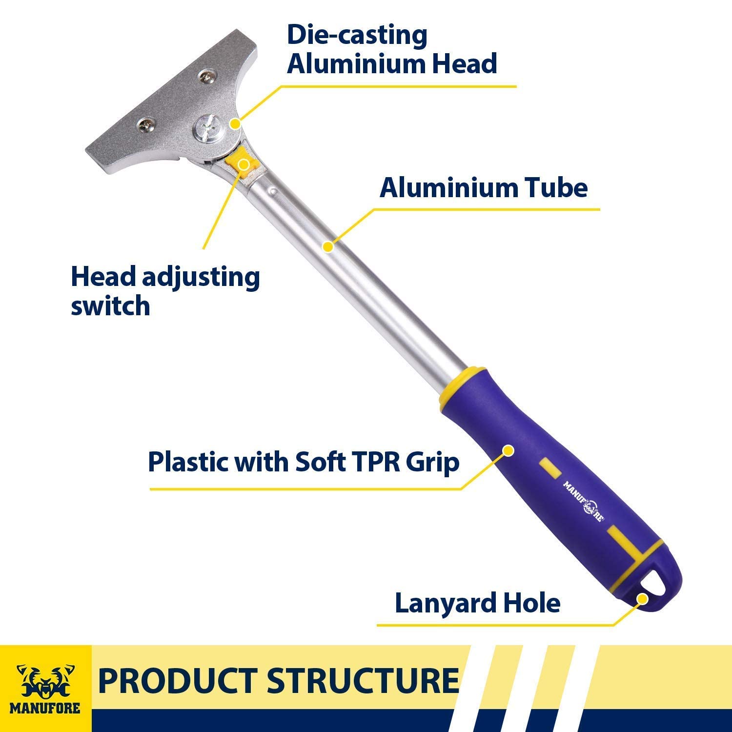 MANUFORE Long Handle Paint Scraper and Short Handle Paint Scraper Bundle