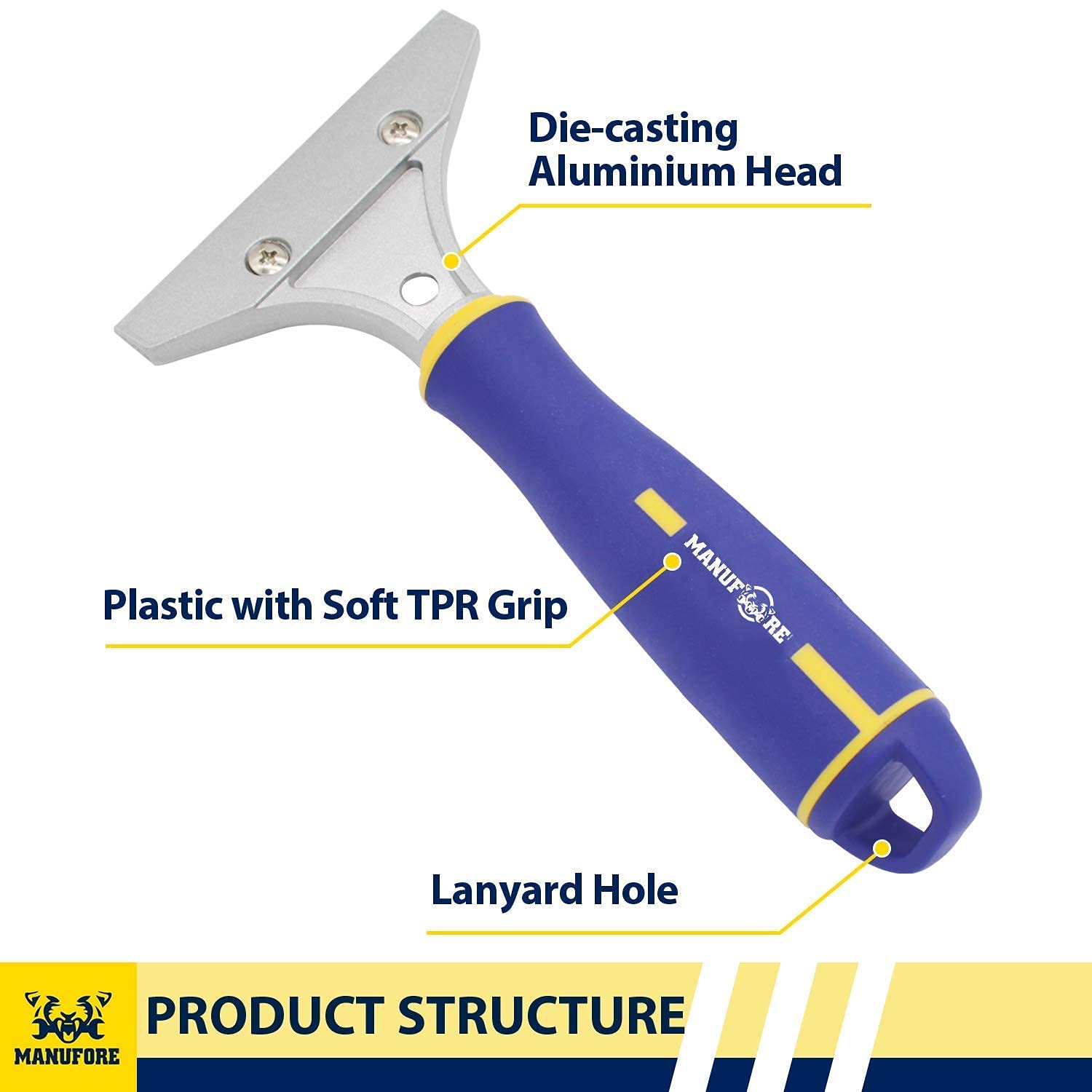 MANUFORE Long Handle Paint Scraper and Short Handle Paint Scraper Bundle