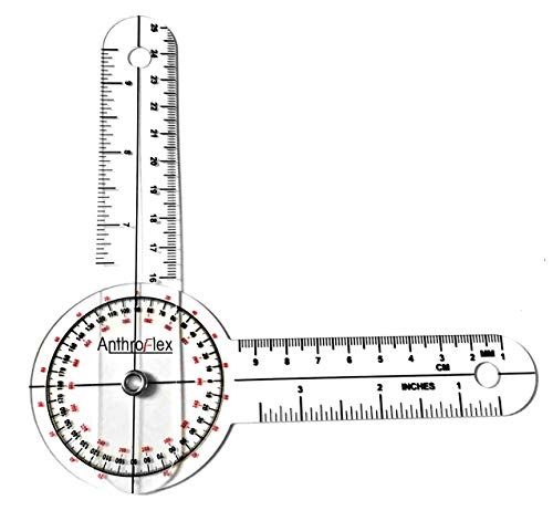 AnthroFlex 8 Piece Goniometer Set with 6 Goniometers, Tape Measure, Transport Bag