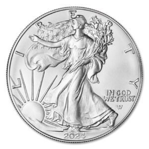 2024-1 oz American Silver Eagle Coin Brilliant Uncirculated with Certificate of Authenticity $1 Seller BU