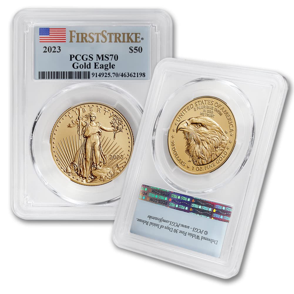 2023 1 oz American Gold Eagle Coin MS-70 (First Strike - Flag Label) 22K $50 PCGS MS70