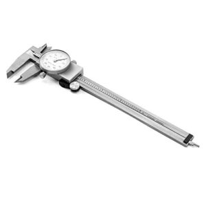 QWORK Digital Caliper,6 Inch Stainless Steel and Shock-Proof Dial Caliper