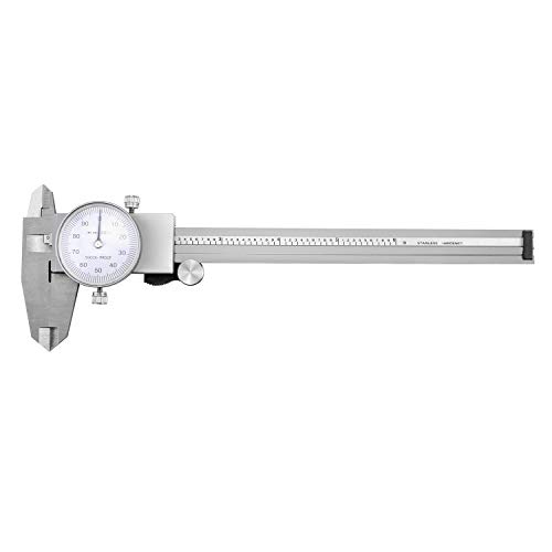 QWORK Digital Caliper,6 Inch Stainless Steel and Shock-Proof Dial Caliper