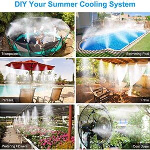 Misters for Outside Patio, 35FT Misting Cooling System, Outdoor Water Mister System for Porch, Umbrella, Deck, Canopy, Fan. Mist Hose Accessories for Backyard, Garden, Greenhouse,Trampoline Sprinkler