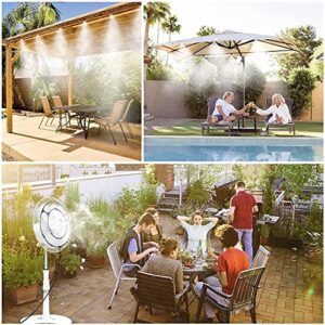 Misters for Outside Patio, 35FT Misting Cooling System, Outdoor Water Mister System for Porch, Umbrella, Deck, Canopy, Fan. Mist Hose Accessories for Backyard, Garden, Greenhouse,Trampoline Sprinkler