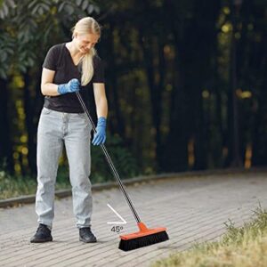 Small Multi-Surface Push Broom for Outdoor,Indoor Sweeping - 50"-59" Telescopic Handle - 12" Wide Bristles