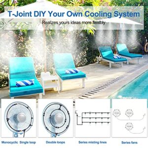 Outdoor Mister System for Outside Patio, Misting Cooling System 65Ft (20M), Water Mist Hose for Backyard, Garden, Greenhouse,Umbrella,Deck,Canopy,Pool,Porch,Gazebo,Kids Trampoline Waterpark Sprinkler