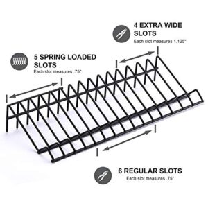 CASOMAN Plier Organizer Rack, 2 Pack, Pliers Cutters Organizer, Stores Spring Loaded, Black, 15-Slot Plier Rack, Keep Pliers Organized in Tool Drawer