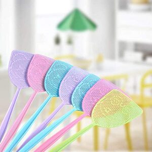 Chelory Fly Swatter, 6 Pack Plastic Manual Fly Swat Set Heavy Duty with Long Strong Handle Fly Swatters Assorted Colors Multi Pack