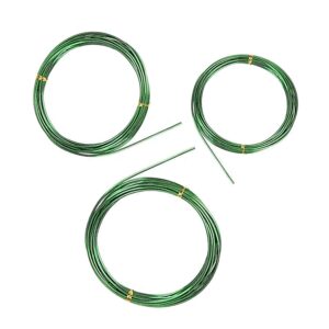 BEADNOVA Bonsai Wire 33 Feet Green Bonsai Training Wire Aluminium Plant Training Wire for Bonsai Plant (Green, 3 Sizes, 30m)