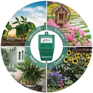 Damsimz Soil Moisture Meter, Plant Moisture Meter, Plant Water Meter Hydrometer for Plants Care, Gardening, Farming, Indoor & Outdoor Plants (No Battery Needed) Green