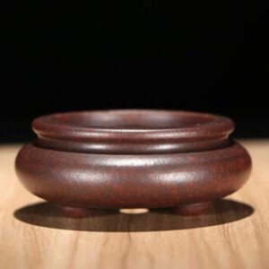 LOOPIG Round Chinese Yixing Zisha Mame Bonsai Pot 5.7x5.7x2.5cm