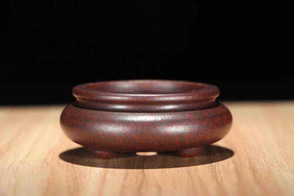 LOOPIG Round Chinese Yixing Zisha Mame Bonsai Pot 5.7x5.7x2.5cm