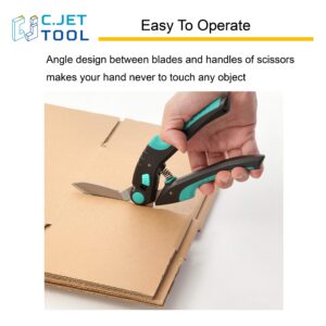 C.JET TOOL 10" Heavy Duty Scissors, Carpet Cutter, Industrial Scissors, Multipurpose, Scissors for Carpet, Cardboard, Leather, Pruning, Gardening, Professional Soft Grip Stainless Steel (Turquoise)