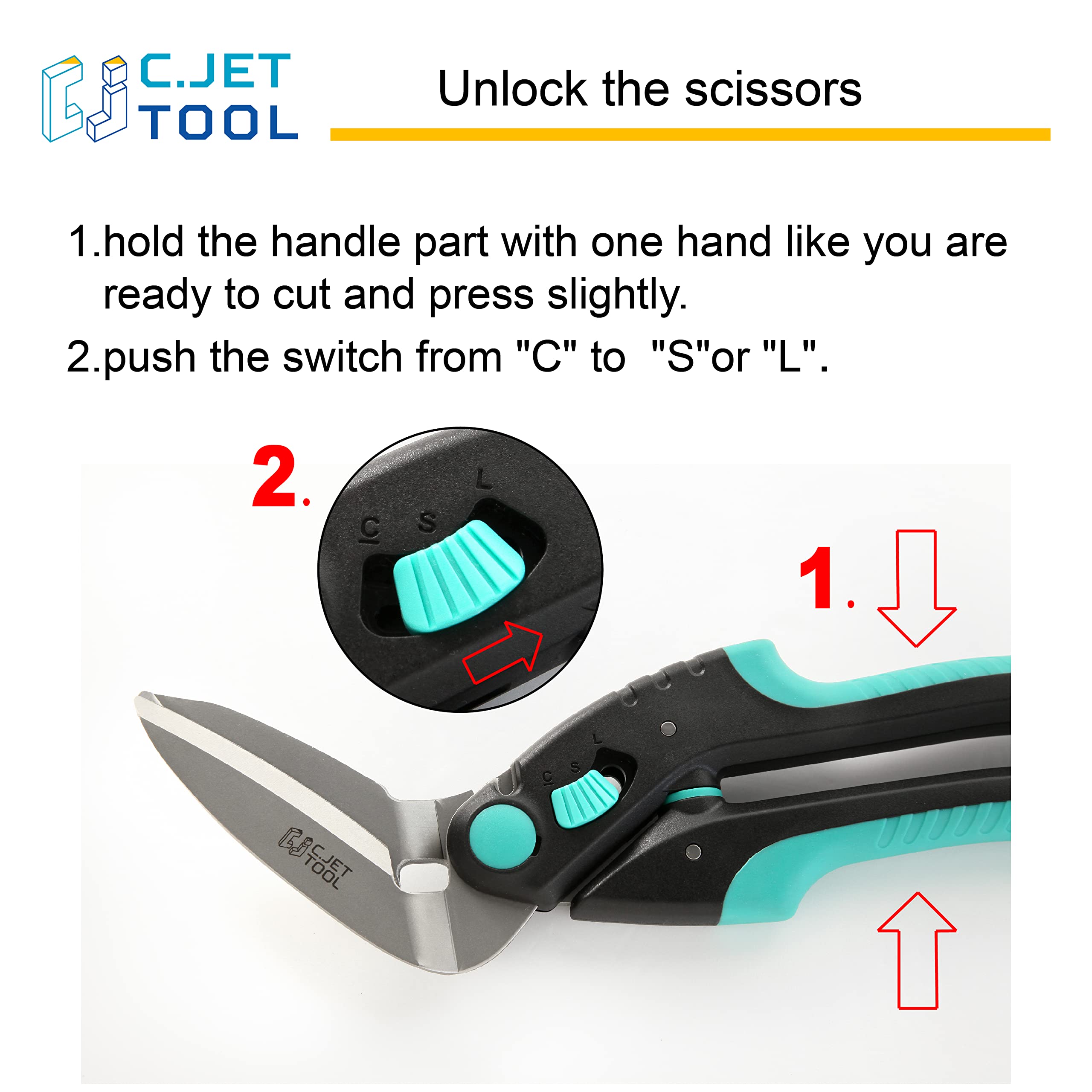 C.JET TOOL 10" Heavy Duty Scissors, Carpet Cutter, Industrial Scissors, Multipurpose, Scissors for Carpet, Cardboard, Leather, Pruning, Gardening, Professional Soft Grip Stainless Steel (Turquoise)