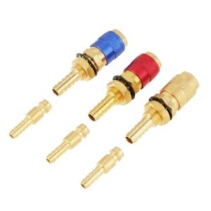 3pcs quick connectors 8mm brass connector fitting water cooled & gas adapter argon quick connect fittings for tig welding torch