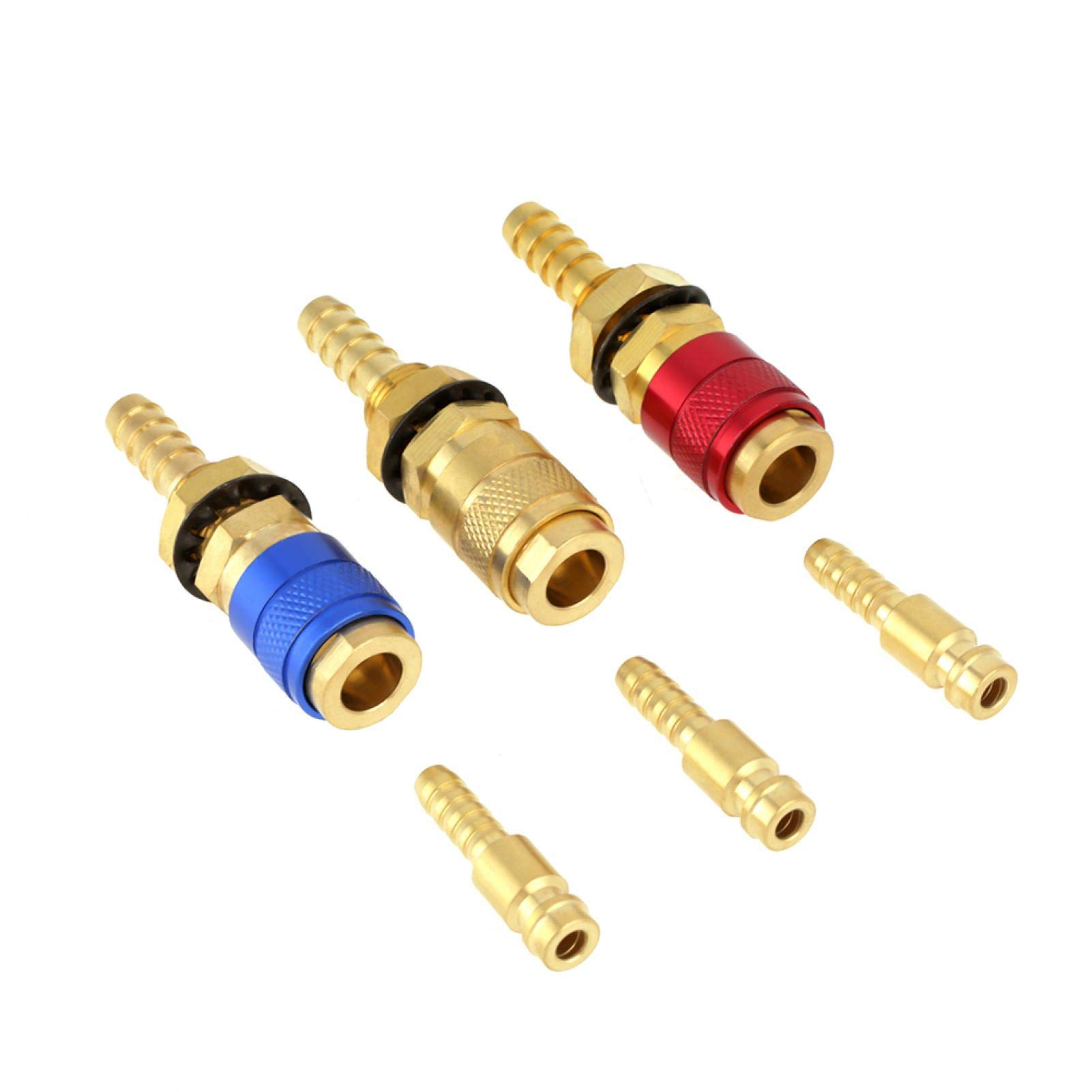 3Pcs Quick Connectors 8mm Brass Connector Fitting Water Cooled & Gas Adapter Argon Quick Connect Fittings for TIG Welding Torch