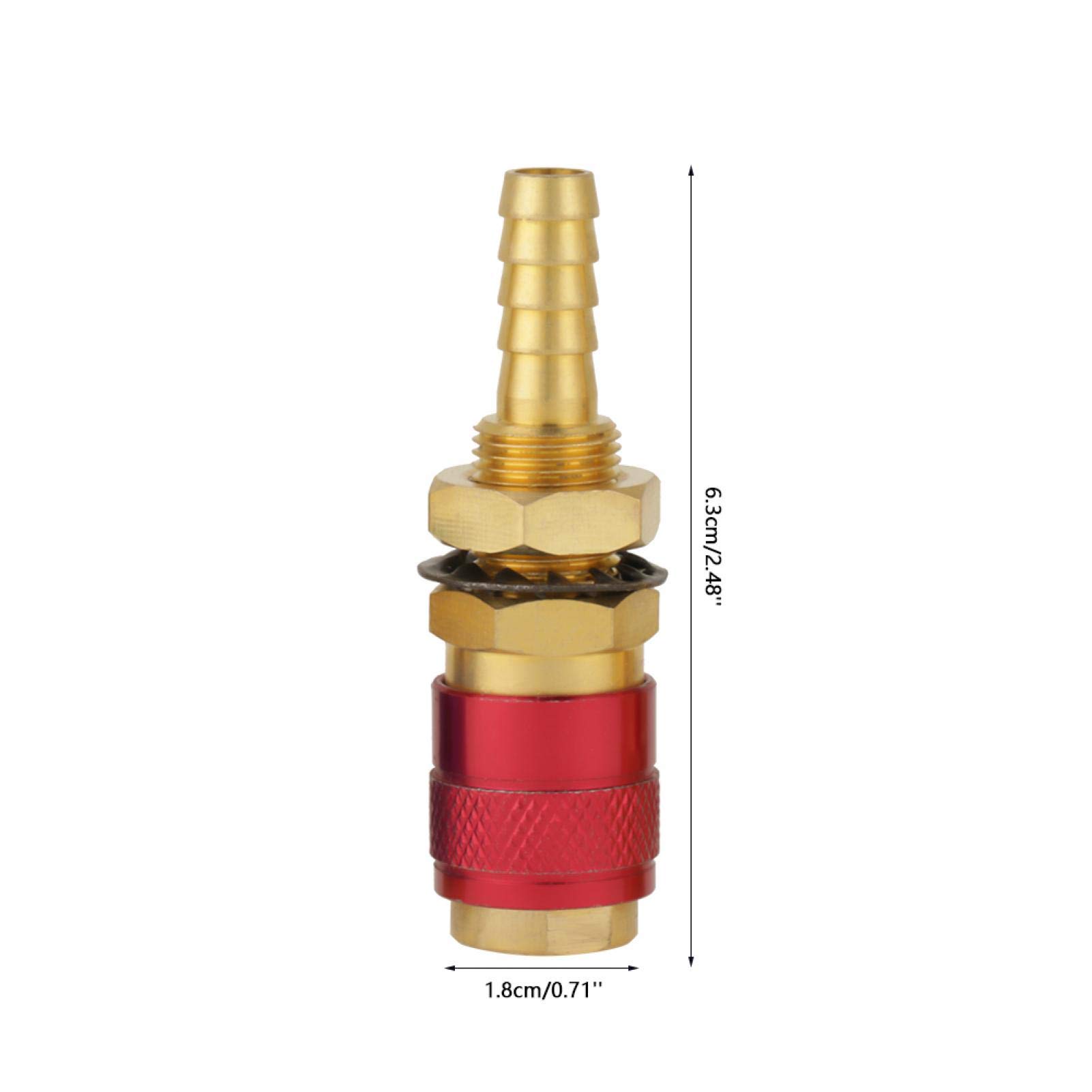 3Pcs Quick Connectors 8mm Brass Connector Fitting Water Cooled & Gas Adapter Argon Quick Connect Fittings for TIG Welding Torch