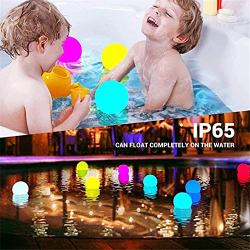 SMARTONICA Floating Light 6 Pack 16 Colors Pond Ball Lights with Remote Control 3 Lighting Modes 3 inch Waterproof Hot Tub LED Lights Kids Night Light Ball Lamp for Pool Party Decor