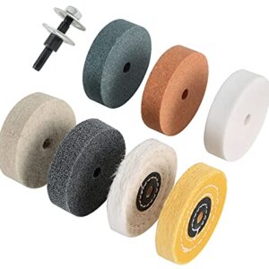 Amacupid Buffing Polishing Wheel Kits 3 inch, for Mini Bench Grinder、Electric Dril. Sharpening Knives Rust Removal Polishing.for Home DIY Grinding Polishing