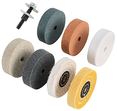 Amacupid Buffing Polishing Wheel Kits 3 inch, for Mini Bench Grinder、Electric Dril. Sharpening Knives Rust Removal Polishing.for Home DIY Grinding Polishing