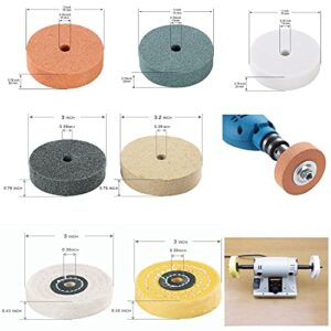 Amacupid Buffing Polishing Wheel Kits 3 inch, for Mini Bench Grinder、Electric Dril. Sharpening Knives Rust Removal Polishing.for Home DIY Grinding Polishing