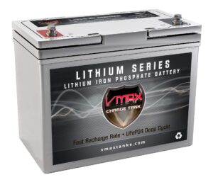 vmax lfp22-1255 lithium 22nf battery lifepo4 704wh 12v 55ah w/bms deep cycle li-iron battery ideal for off-grid solar panel charge wind energy 9" l x 5.5" w x 8.2" h