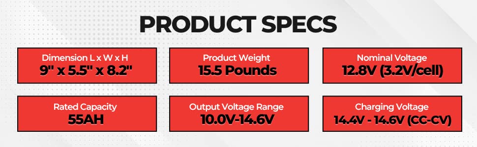 VMAX LFP22-1255 Lithium 22NF Battery LiFePO4 704Wh 12V 55AH w/BMS Deep Cycle Li-Iron Battery Ideal for Off-Grid Solar Panel Charge Wind Energy 9" L x 5.5" W x 8.2" H