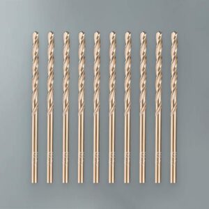 Lichamp 1/8" HSS Cobalt Drill Bits 10PCS with Three Flute for Hard Metal, Hardened Stainless Steel and Cast Iron