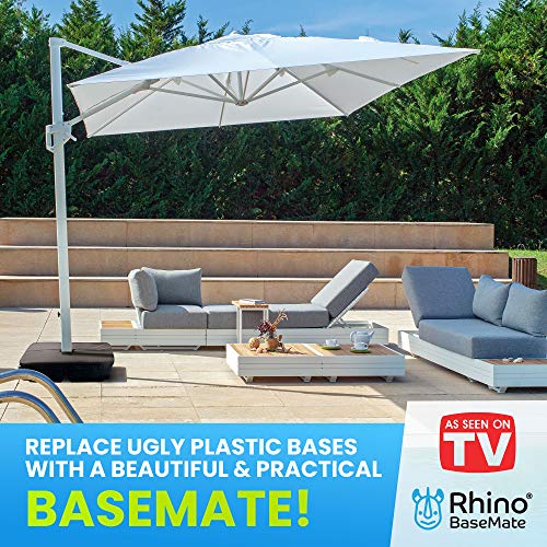 Rhino BaseMate EVA Material - Patio Umbrella Base Weights up to 200 Lb. | for Cantilever Umbrella, Regular Umbrella, or Any Offset Umbrella Base | 4-Part, 900D Heavy-Duty, All-Weather (Square)