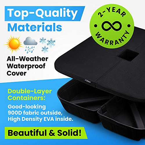 Rhino BaseMate EVA Material - Patio Umbrella Base Weights up to 200 Lb. | for Cantilever Umbrella, Regular Umbrella, or Any Offset Umbrella Base | 4-Part, 900D Heavy-Duty, All-Weather (Square)