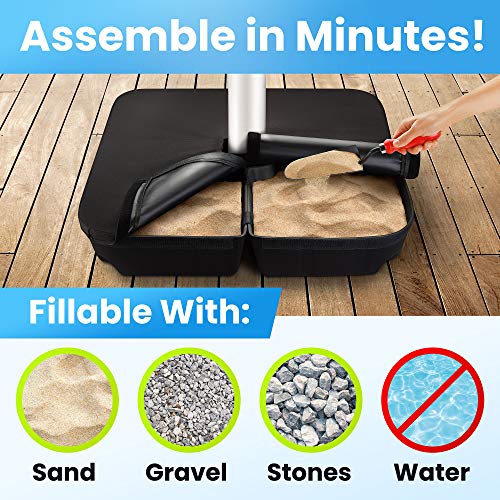 Rhino BaseMate EVA Material - Patio Umbrella Base Weights up to 200 Lb. | for Cantilever Umbrella, Regular Umbrella, or Any Offset Umbrella Base | 4-Part, 900D Heavy-Duty, All-Weather (Square)