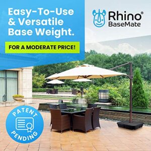 Rhino BaseMate EVA Material - Patio Umbrella Base Weights up to 200 Lb. | for Cantilever Umbrella, Regular Umbrella, or Any Offset Umbrella Base | 4-Part, 900D Heavy-Duty, All-Weather (Square)