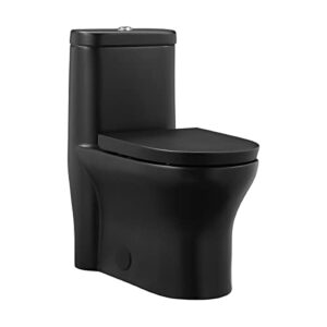 swiss madison sm-1t108mb monaco one piece elongated toilet dual flush, matte black