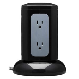 Tripp Lite Surge Protector Tower 6-Outlet 3X USB-A 1x USB C 8ft Cord Black (TLP606UCTOWER)