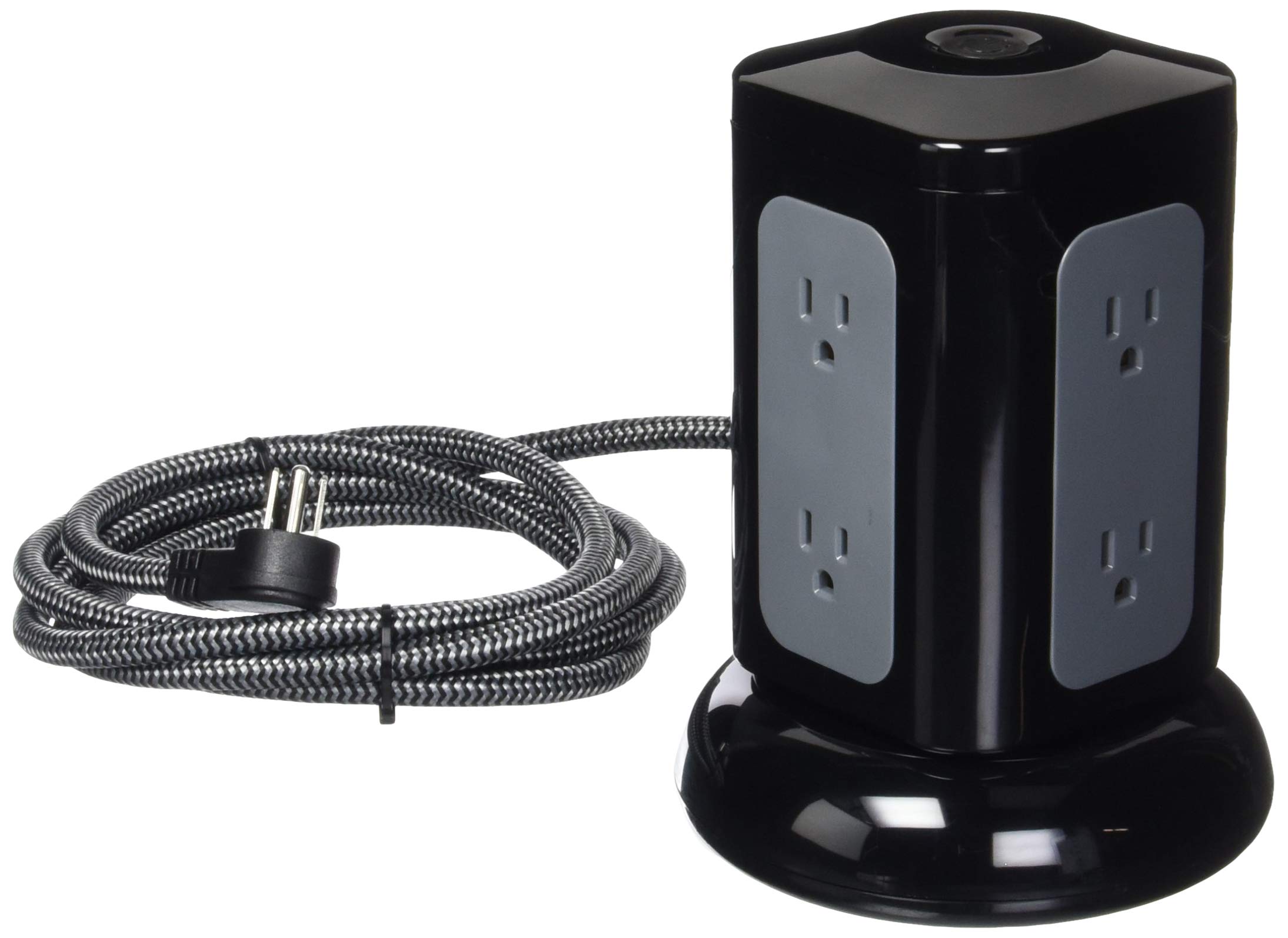 Tripp Lite Surge Protector Tower 6-Outlet 3X USB-A 1x USB C 8ft Cord Black (TLP606UCTOWER)