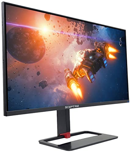 Sceptre 27 inch QHD IPS LED Monitor 2560x1440 HDR400 HDMI DisplayPort up to 144Hz 1ms Height Adjustable, Build-in Speakers, Gunmetal Black (E275B-QPN168)