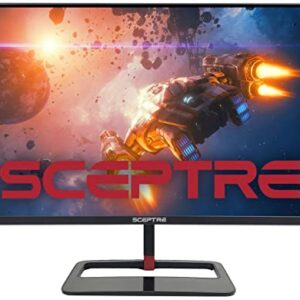 Sceptre 27 inch QHD IPS LED Monitor 2560x1440 HDR400 HDMI DisplayPort up to 144Hz 1ms Height Adjustable, Build-in Speakers, Gunmetal Black (E275B-QPN168)