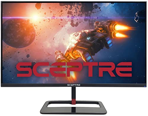 Sceptre 27 inch QHD IPS LED Monitor 2560x1440 HDR400 HDMI DisplayPort up to 144Hz 1ms Height Adjustable, Build-in Speakers, Gunmetal Black (E275B-QPN168)