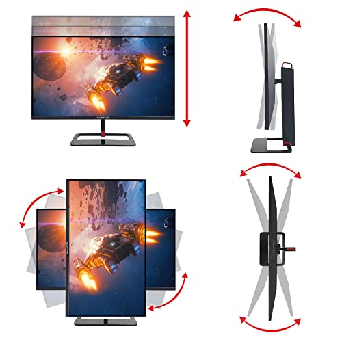 Sceptre 27 inch QHD IPS LED Monitor 2560x1440 HDR400 HDMI DisplayPort up to 144Hz 1ms Height Adjustable, Build-in Speakers, Gunmetal Black (E275B-QPN168)