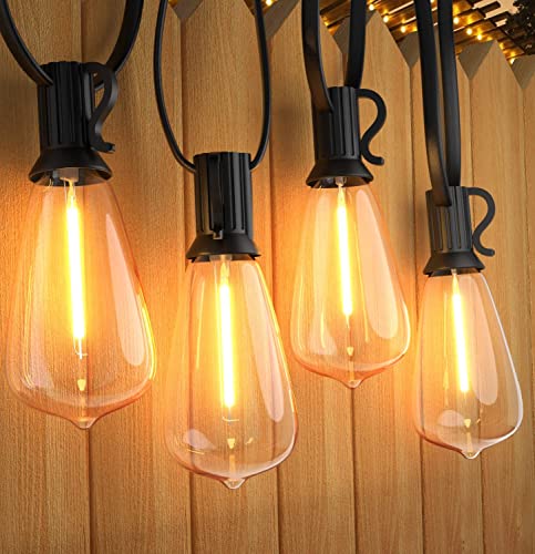 Afirst Outdoor LED String Lights 20FT - Patio Lights with 22 Shatterproof Bulbs(2 Spare) Waterproof Connectable Edison Bulb String Lights for Outside Backyard Porch Lighting