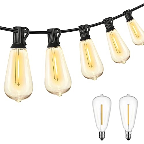 Afirst Outdoor LED String Lights 20FT - Patio Lights with 22 Shatterproof Bulbs(2 Spare) Waterproof Connectable Edison Bulb String Lights for Outside Backyard Porch Lighting