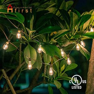 Afirst Outdoor LED String Lights 20FT - Patio Lights with 22 Shatterproof Bulbs(2 Spare) Waterproof Connectable Edison Bulb String Lights for Outside Backyard Porch Lighting